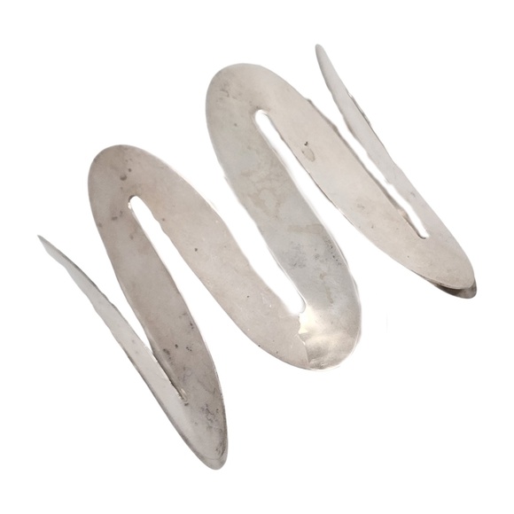 Ed Levin Sterling Silver Zig Zag Wave Cuff Bracelet #16054